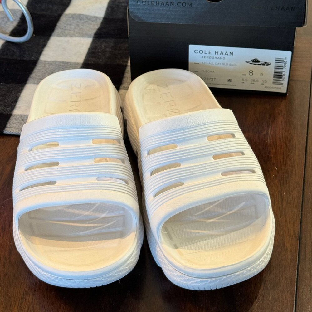 Cole Haan ZeroGrand white slide. Size 8. Never worn.